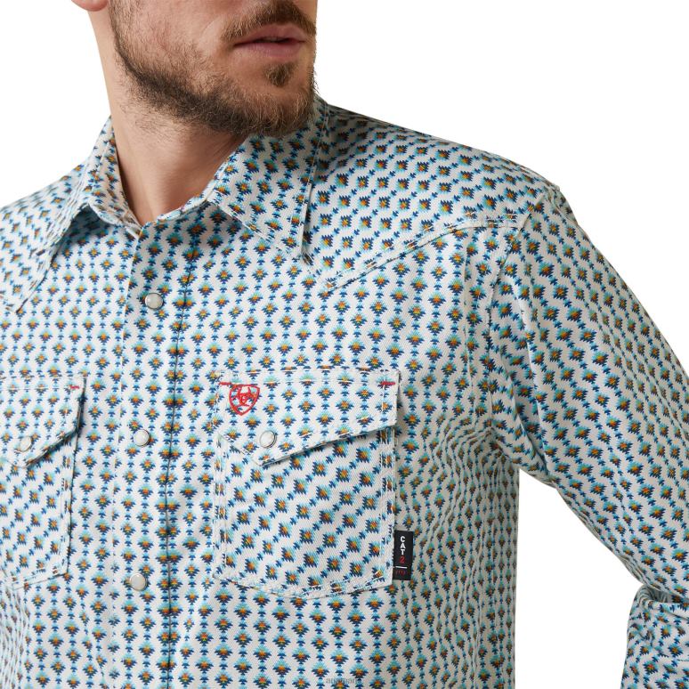 RJ66P1245 fr dillinger - chemise de travail coupe rétro à boutons-pression Ariat hauts impression de bouton de célibataire Hommes