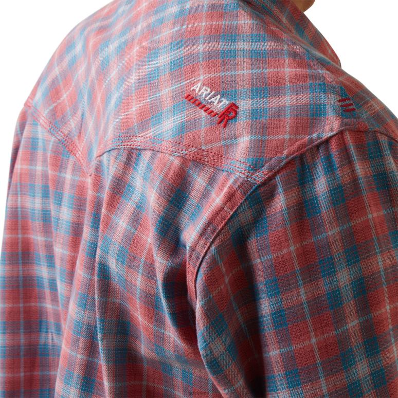 RJ66P1274 fr drago chemise de travail coupe rétro à boutons-pression Ariat hauts plaid embrassé par le soleil Hommes