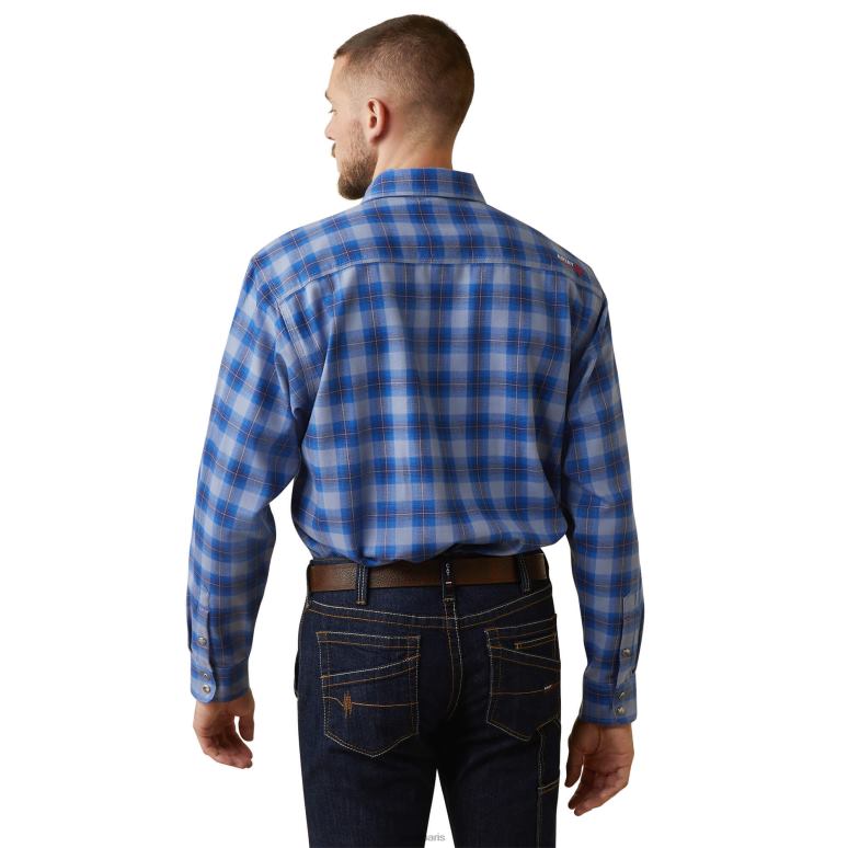 RJ66P1275 chemise de travail à bouton-pression fr oz Ariat hauts pierre lavée Hommes