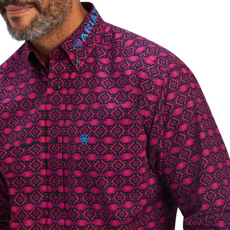 RJ66P1288 chemise coupe classique team markus Ariat hauts violet magenta Hommes