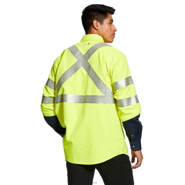 RJ66P1289 fr chemise de travail haute visibilité Ariat hauts jaune haute visibilité Hommes
