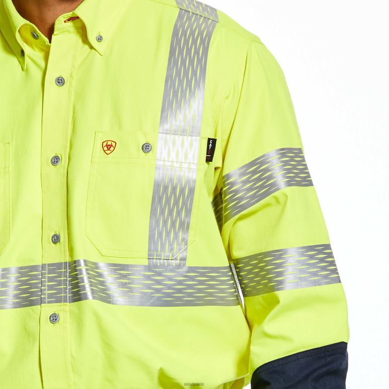RJ66P1289 fr chemise de travail haute visibilité Ariat hauts jaune haute visibilité Hommes