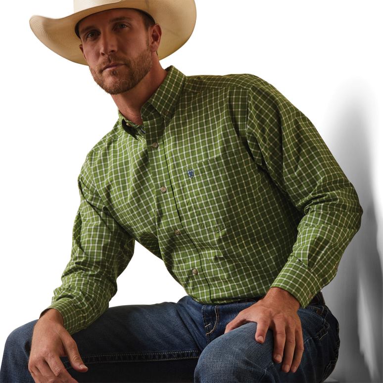 RJ66P1294 chemise coupe classique lennox pro series Ariat hauts vert Hommes