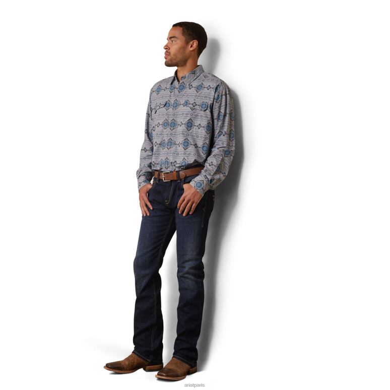 RJ66P1296 venttek outbound chemise coupe classique Ariat hauts brume de lune Hommes
