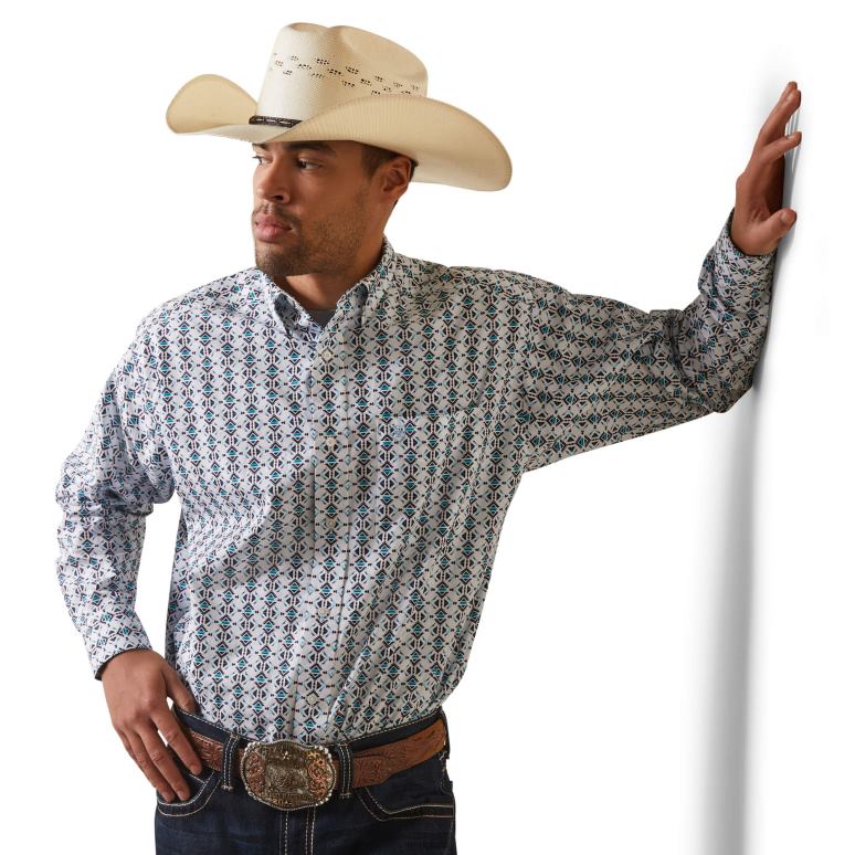 RJ66P1298 chemise coupe classique nolan Ariat hauts blanc Hommes