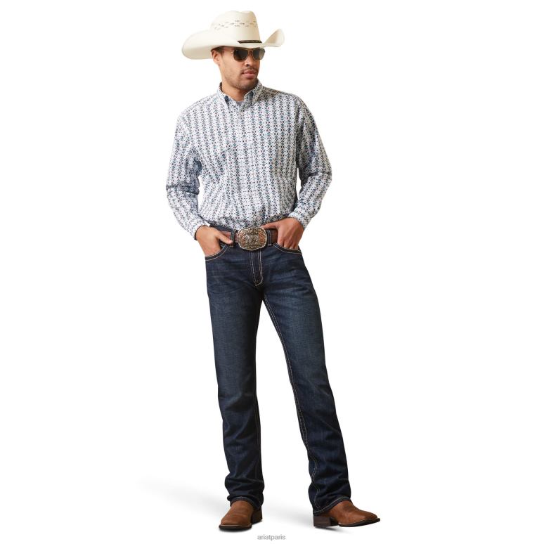RJ66P1298 chemise coupe classique nolan Ariat hauts blanc Hommes