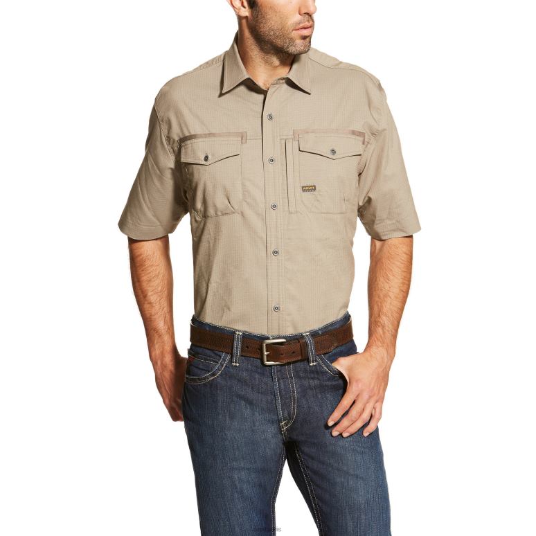 RJ66P1326 chemise de travail d'ouvrier de barres d'armature Ariat hauts bringé Hommes