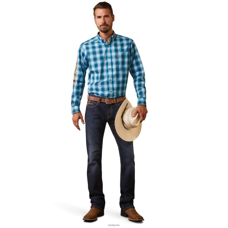 RJ66P1330 chemise ajustée sean de l'équipe pro series Ariat hauts sarcelle Hommes