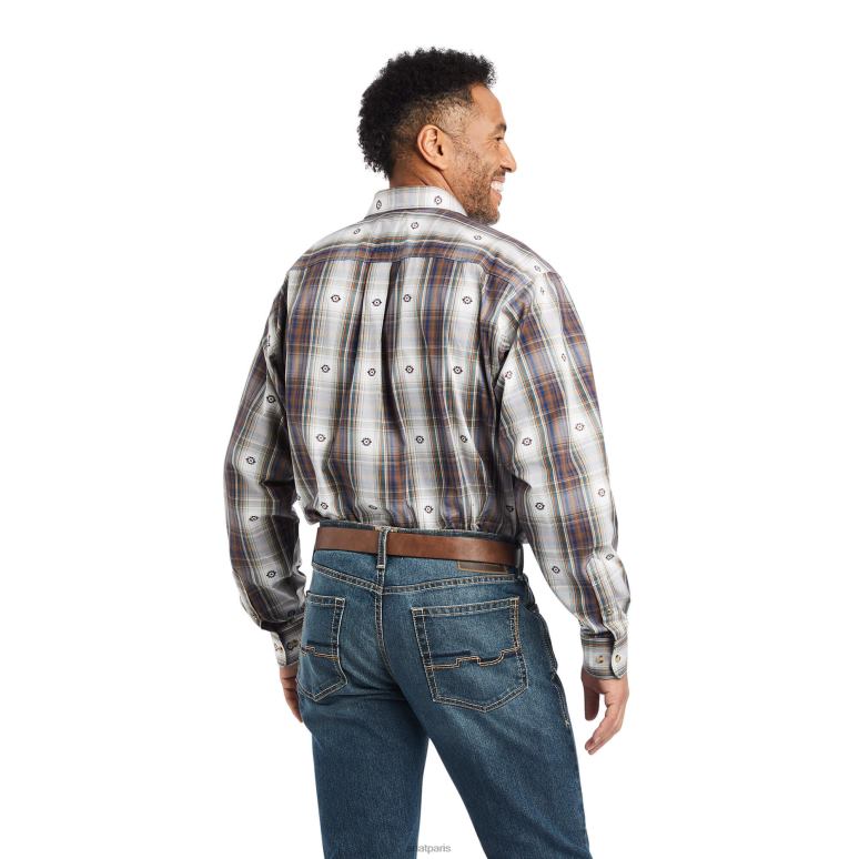 RJ66P1341 chemise coupe classique geoffrey pro series Ariat hauts bleu immobilier Hommes