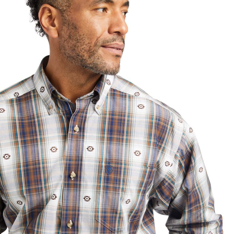 RJ66P1341 chemise coupe classique geoffrey pro series Ariat hauts bleu immobilier Hommes