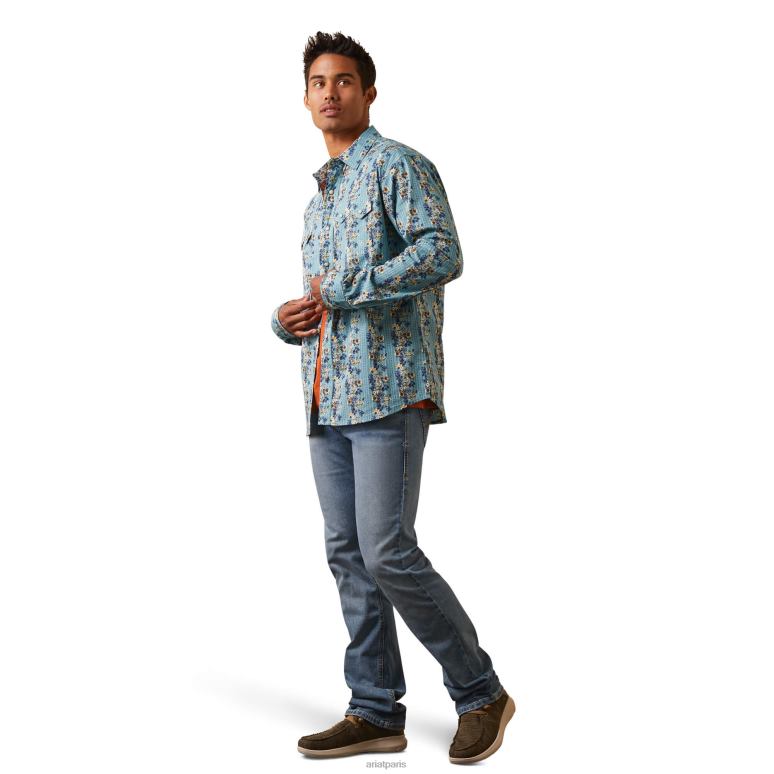 RJ66P1345 chemise coupe rétro hains Ariat hauts aquatique Hommes