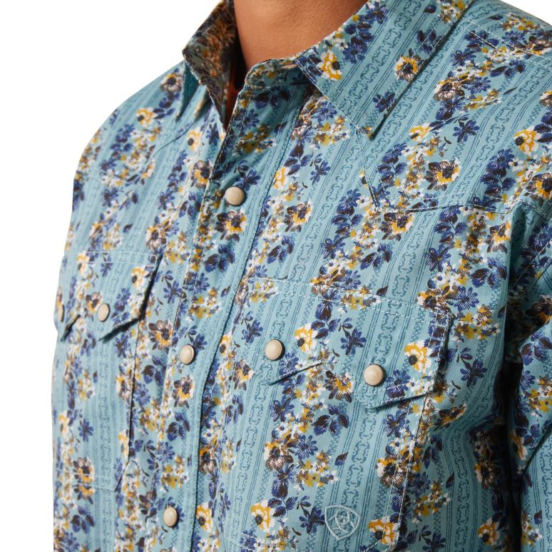 RJ66P1345 chemise coupe rétro hains Ariat hauts aquatique Hommes