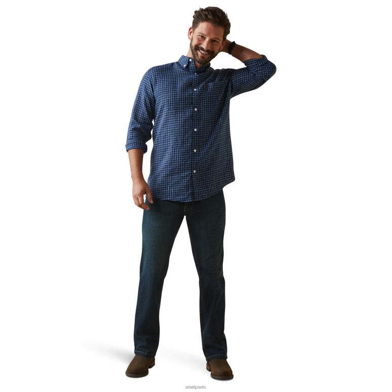 RJ66P1346 chemise sonoma Ariat hauts lambeaux de la marine Hommes