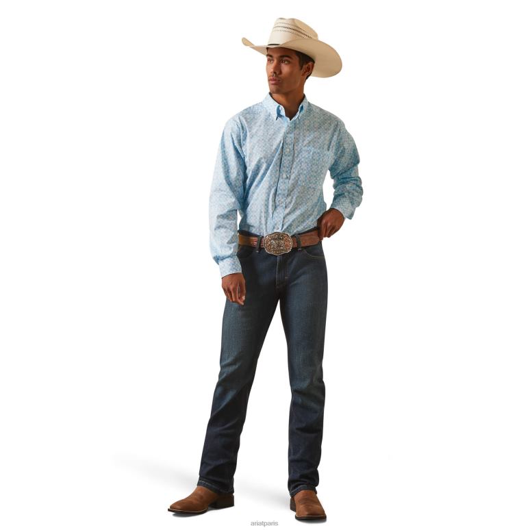 RJ66P1347 chemise ajustée iziah Ariat hauts blanc Hommes