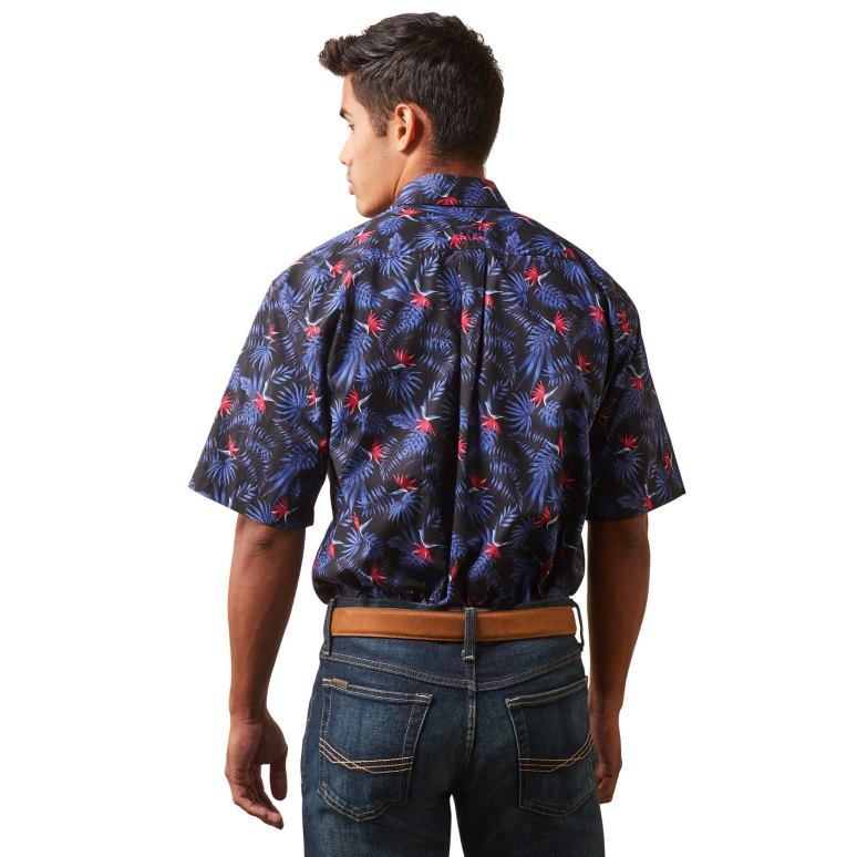 RJ66P1348 chemise ajustée ike Ariat hauts noir Hommes