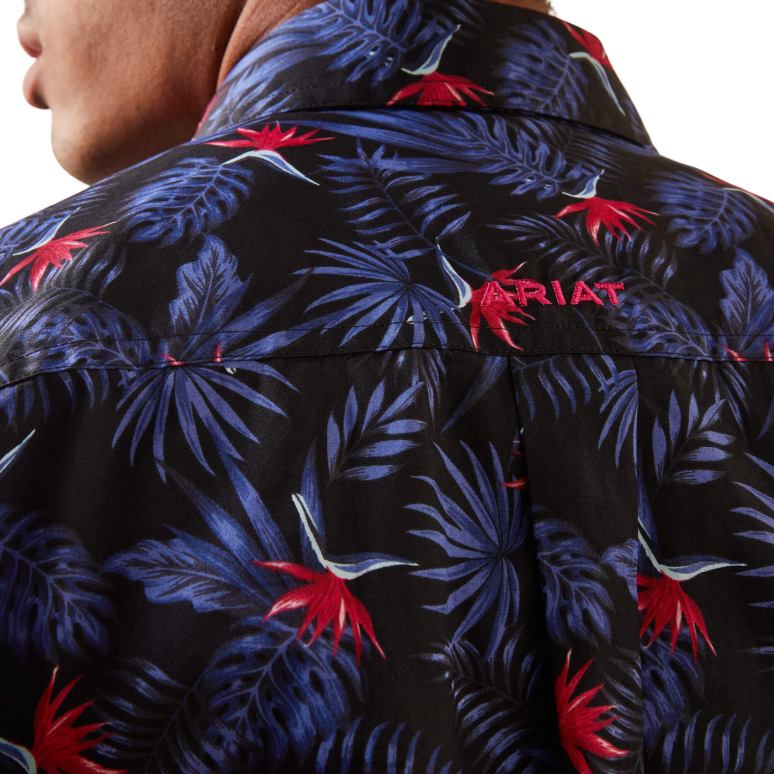 RJ66P1348 chemise ajustée ike Ariat hauts noir Hommes