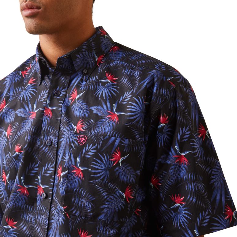 RJ66P1348 chemise ajustée ike Ariat hauts noir Hommes