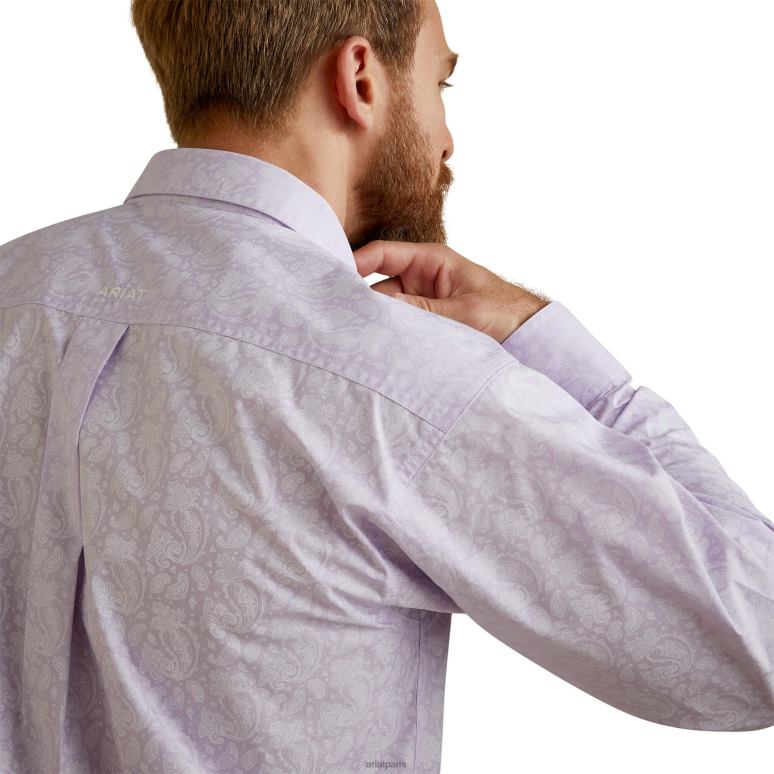 RJ66P1367 chemise ajustée murray Ariat hauts lilas Hommes