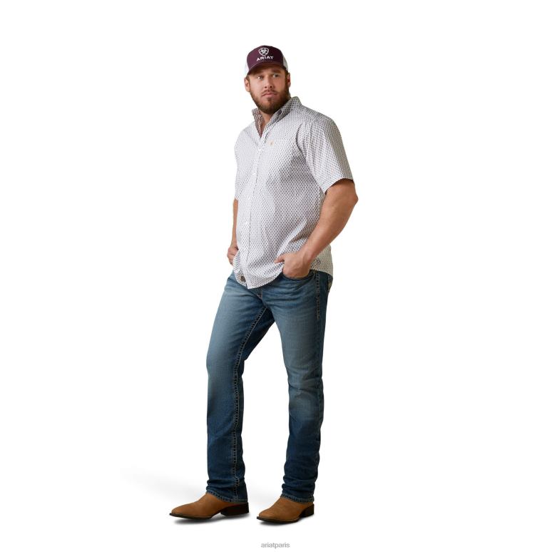 RJ66P1371 chemise coupe classique mayson Ariat hauts blanc Hommes
