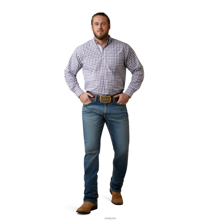 RJ66P1372 chemise coupe classique meir pro series Ariat hauts violet Hommes