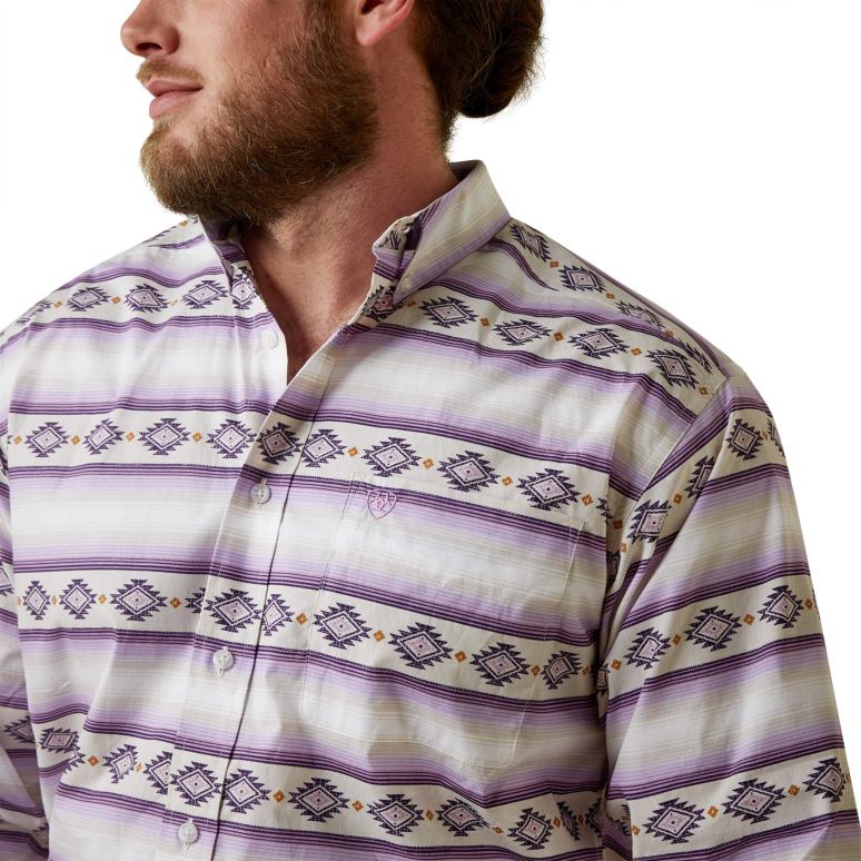 RJ66P1379 chemise marlon coupe classique Ariat hauts gris huître Hommes