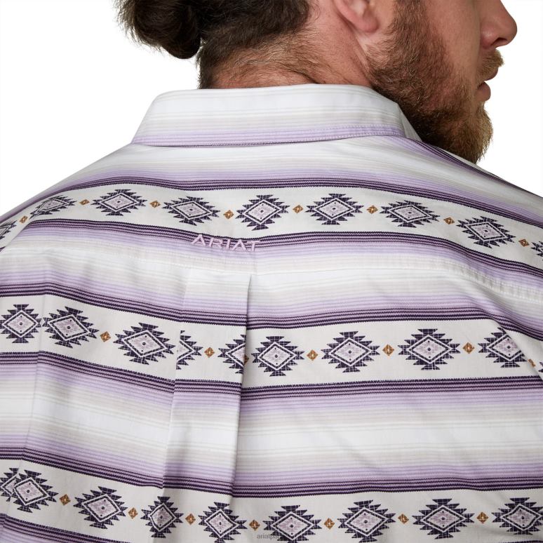 RJ66P1379 chemise marlon coupe classique Ariat hauts gris huître Hommes