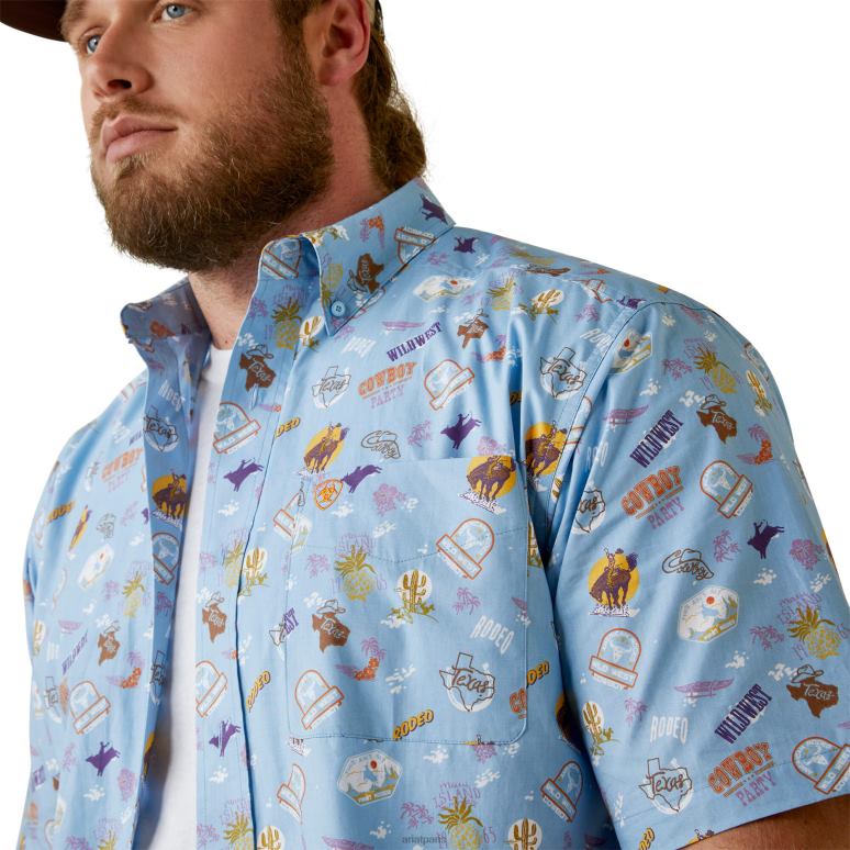 RJ66P1381 chemise coupe classique mauricio Ariat hauts lilas Hommes