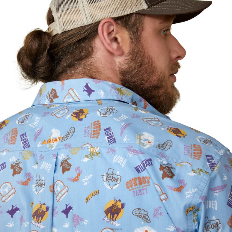 RJ66P1381 chemise coupe classique mauricio Ariat hauts lilas Hommes