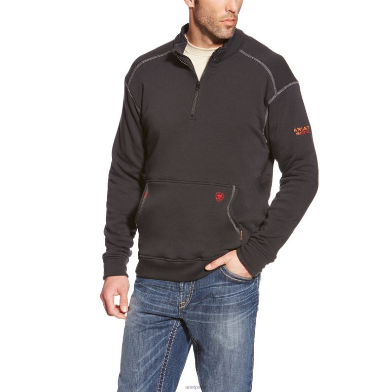 RJ66P1484 haut polaire 1/4 zip polartec fr Ariat hauts noir Hommes