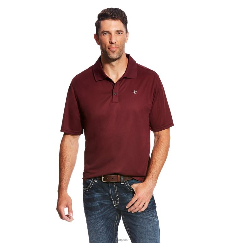 RJ66P561 polo tek Ariat hauts bordeaux Hommes