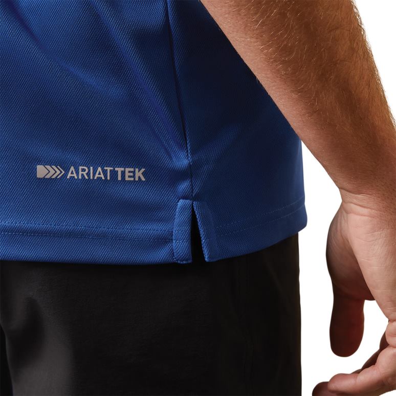 RJ66P568 polo tek Ariat hauts bleu monégasque Hommes