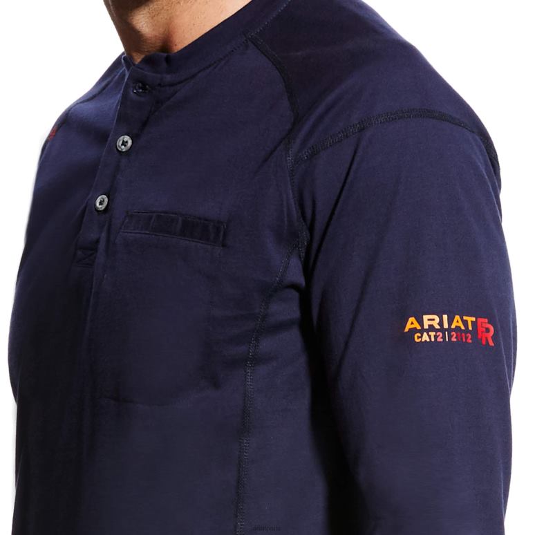 RJ66P716 fr air henley Ariat hauts marine Hommes