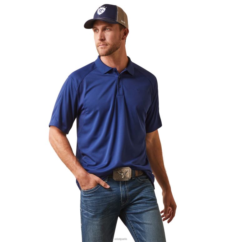 RJ66P719 ac-polo Ariat hauts bleu averse Hommes
