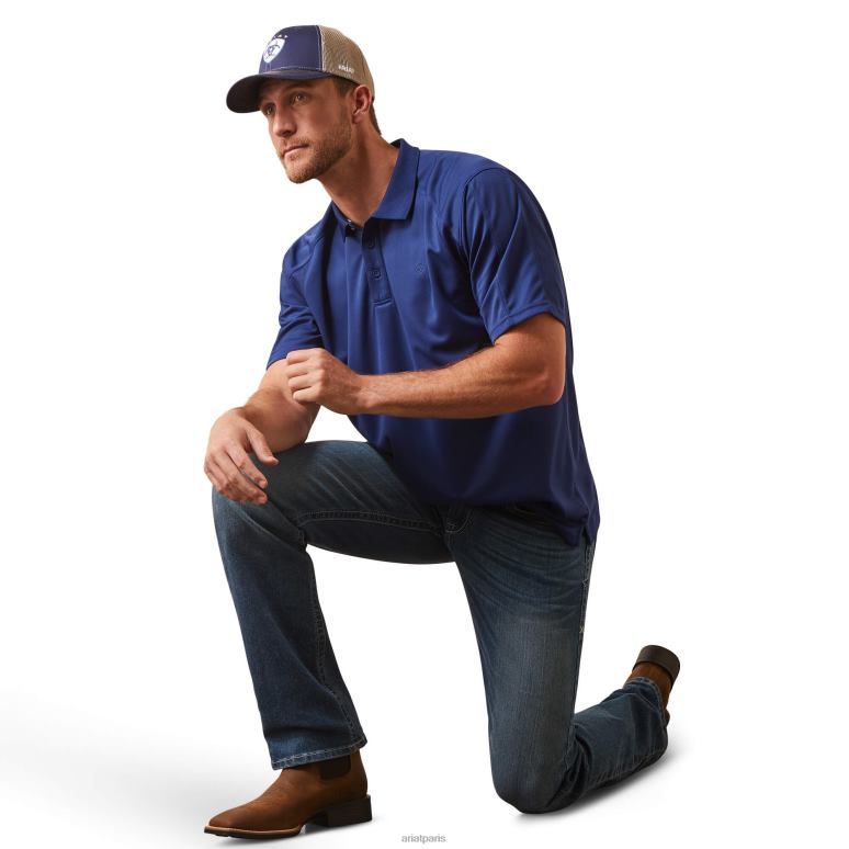 RJ66P719 ac-polo Ariat hauts bleu averse Hommes