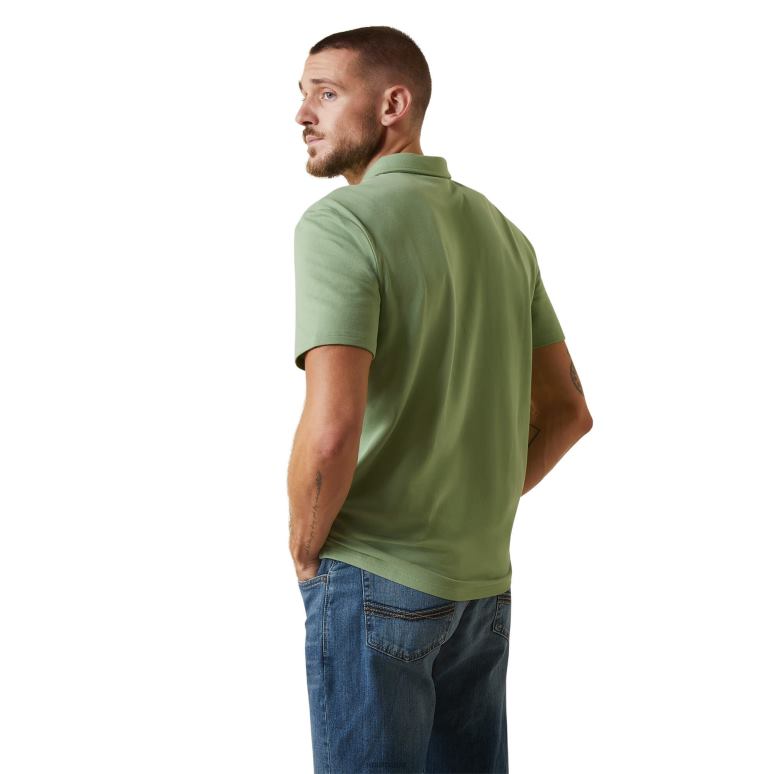 RJ66P729 polo médaille Ariat hauts basilic Hommes