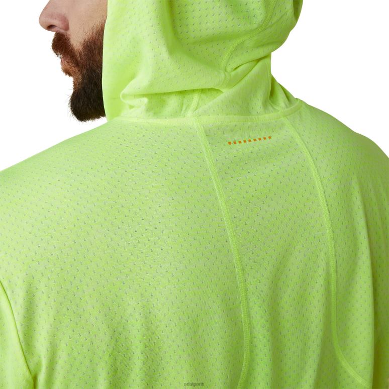 RJ66P842 chemise de soleil à capuche Rebar Evolution Ariat hauts jaune de sécurité Hommes