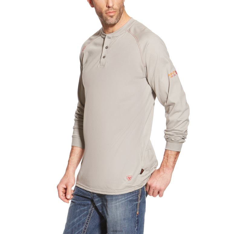 RJ66P884 fr henley haut Ariat hauts renard argenté Hommes
