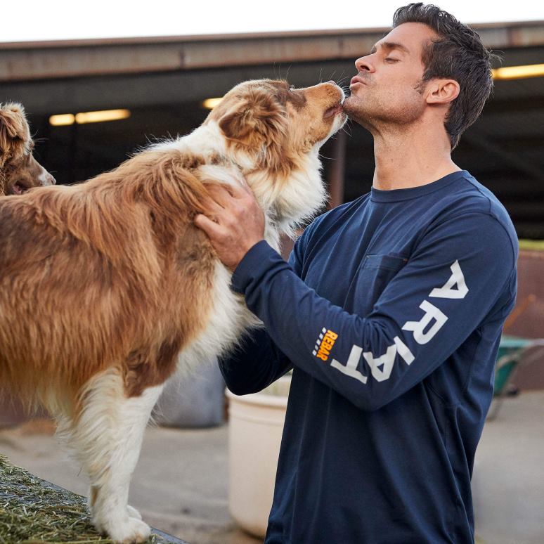 RJ66P896 logo d'ouvrier de barres d'armature Ariat hauts marine Hommes