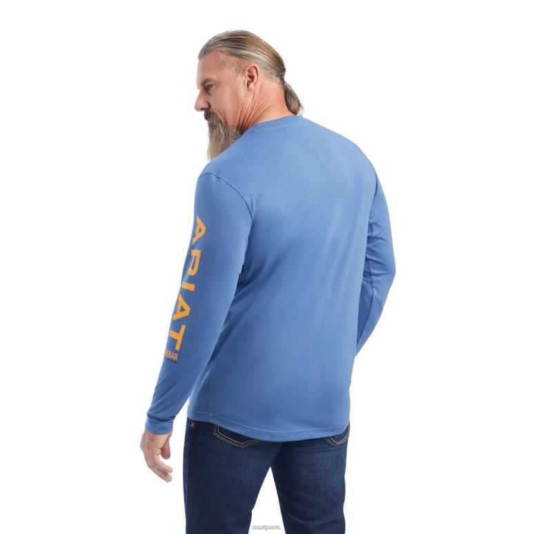 RJ66P903 logo d'ouvrier de barres d'armature Ariat hauts marine chiné/orange d'armature Hommes