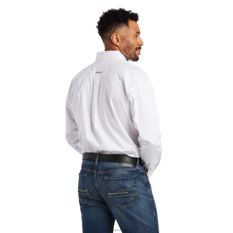 RJ66P939 chemise coupe classique en sergé uni Ariat hauts blanc Hommes