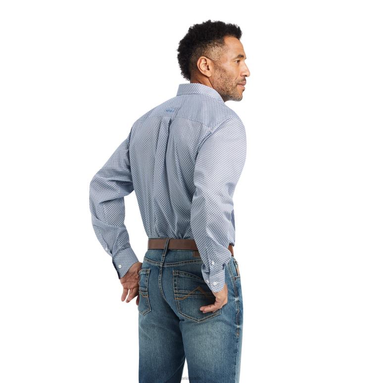 RJ66P953 chemise ajustée Isaac sans plis Ariat hauts blanc Hommes