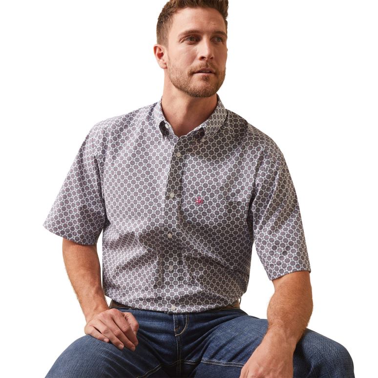 RJ66P968 chemise coupe classique novah Ariat hauts blanc Hommes