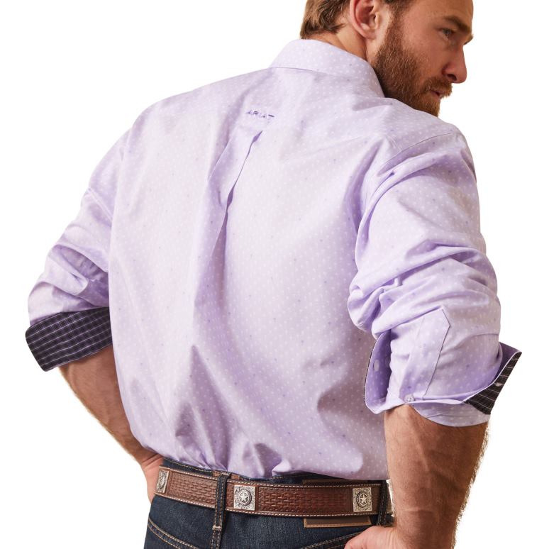 RJ66P969 chemise ajustée flynn sans plis Ariat hauts yole de lavande Hommes