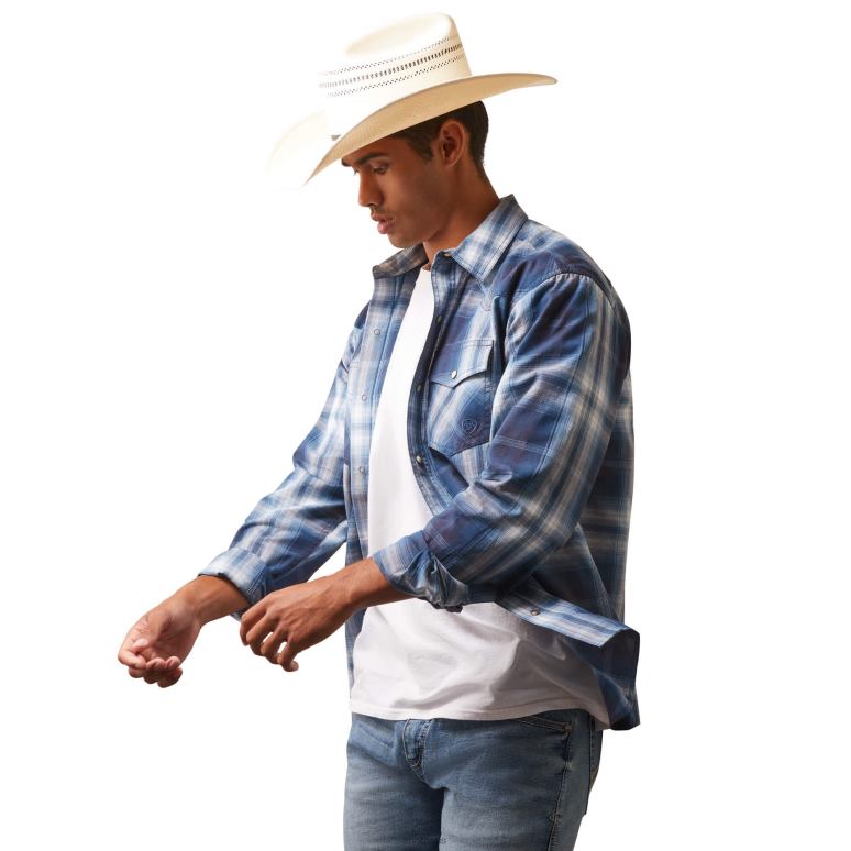 RJ66P993 chemise coupe rétro habel Ariat hauts jean foncé Hommes