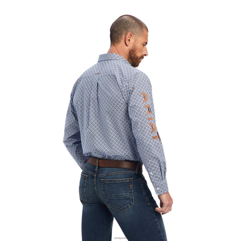 RJ66P994 chemise ajustée équipe maurice Ariat hauts blanc Hommes