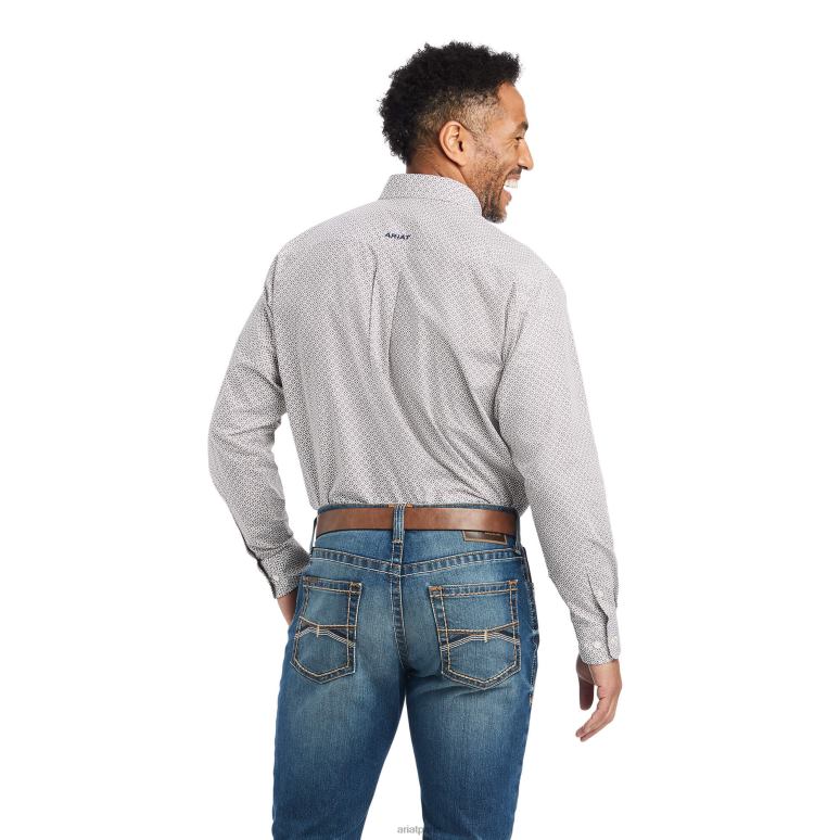 RJ66P996 chemise coupe classique Gilean Ariat hauts blanc Hommes