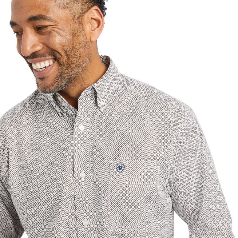 RJ66P996 chemise coupe classique Gilean Ariat hauts blanc Hommes