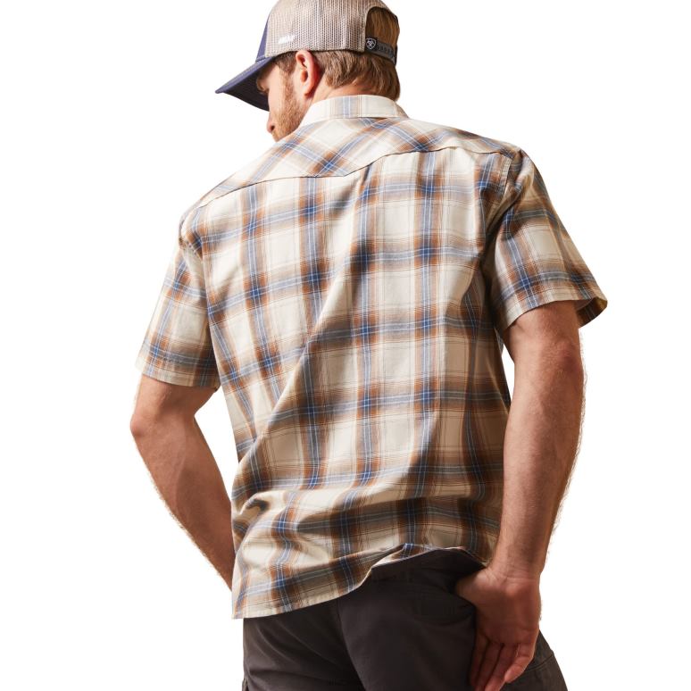 RJ66P997 chemise coupe rétro hasbro Ariat hauts asperges blanches Hommes