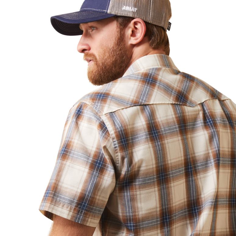 RJ66P997 chemise coupe rétro hasbro Ariat hauts asperges blanches Hommes