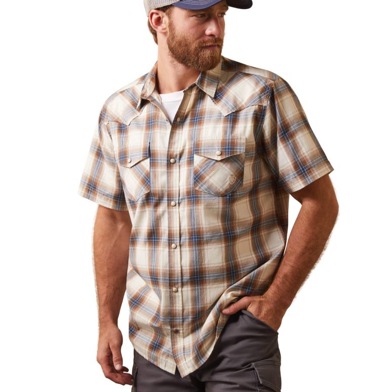 RJ66P997 chemise coupe rétro hasbro Ariat hauts asperges blanches Hommes